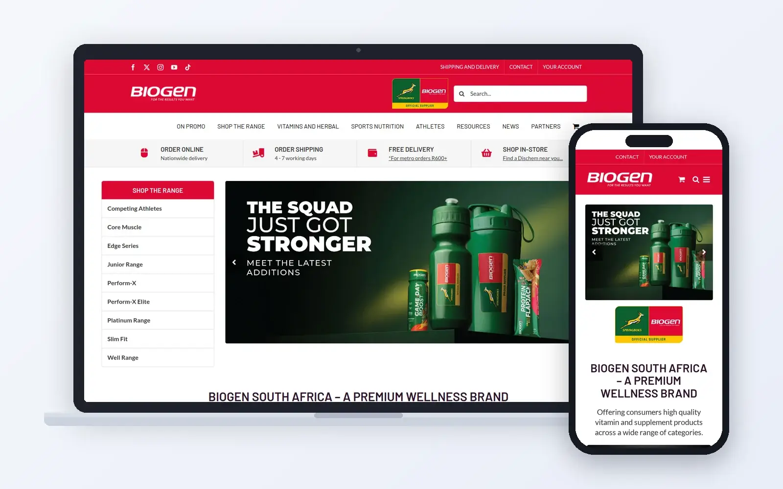 Biogen website on laptop and phone